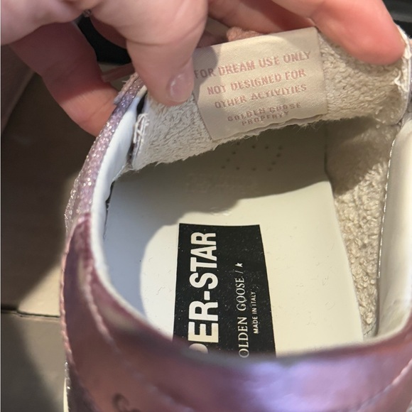 GOLDEN GOOSE ANTIQUE PINK FINE GLITTER SNEAKER 38/8 PREOWNED - Picture 7 of 9